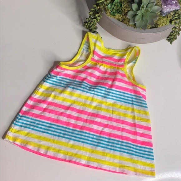 Carter’s Girls Rainbow Stripe Heart Tunic tank top 6 - Picture 4 of 5